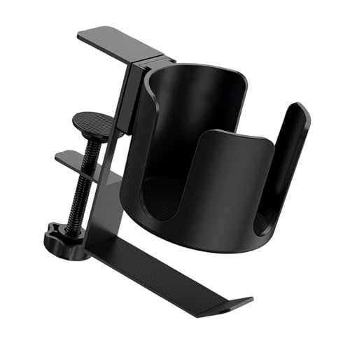 Abrazadera de escritorio con gancho de almacenamiento para auriculares, altura ajustable, construcción de ABS de hierro, sin herramientas, sin taladro, bordes de escritorio, soporte para tazas con