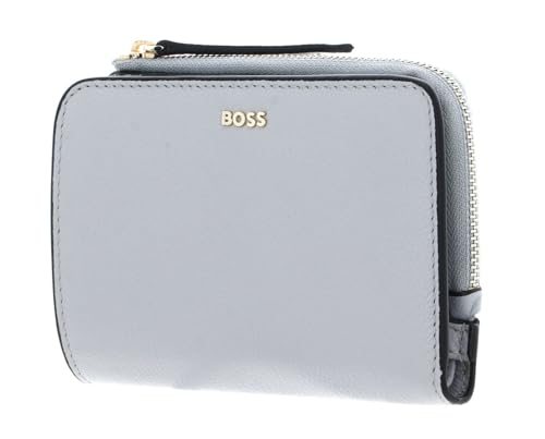 Petit portefeuille cuir BOSS Alyce New SM gris clair pour femme