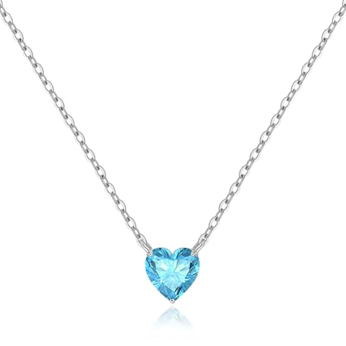 Kette Damen 925 Sterling Silber Schmuck, Frauen Herz Zirkonia Anhänger Halsketten, Geburtstage Valentinstag Weihnachten Exquisite Geschenke für Freundin Ehefrauen Mama Schwestern,...