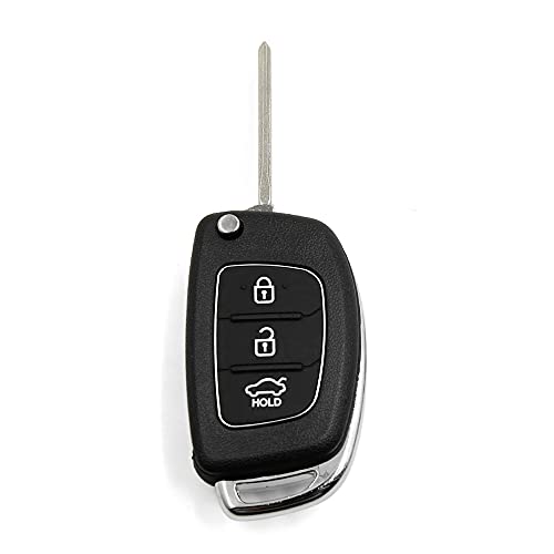 sourcing map Coque de clé pour Hyundai Santa Fe 3 Boutons Plip Télécommande avec Lame Boîte Rechange