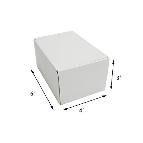 30 Pack 6x4x3 inch Corrugated Box Mailers- White Cardboard Shipping Box Corrugated Box Mailer Shipping Box for Mailer, Moving and Craft by ZMYBCPACK