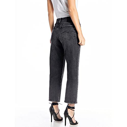 Replay Damen Heveleen Jeans, 097 Dark Grey, 23W