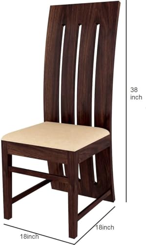Image of RECTART Solid Wood Dining Table Set with Chairs for Living Room Home | Wooden Dining Room Sets Furniture for Hotels and Restaurants | (Walnut Foster, 4 Seater with Bench)