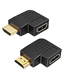 CableCreation HDMI Adapter Male to Female, 2 Pack 90 and 270 Degree Right Angle Converter, HDMI L Shape Flat Extender for Wall TV, Roku, PS5, Fire Stick, Chromecast, Switch, Laptop,Xbox, PC