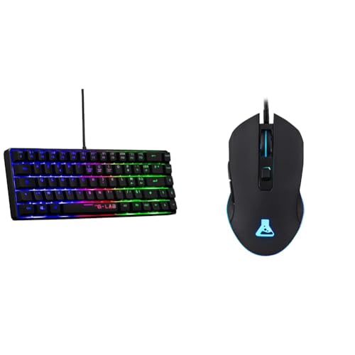 The G-Lab Keyz Hydrogen, Clavier Gamer 60%, Clavier Semi-mécanique Filaire Azerty & Kult Helium Souris Gamer Filaire USB - Capteur Optique 800 à 3200 DPI