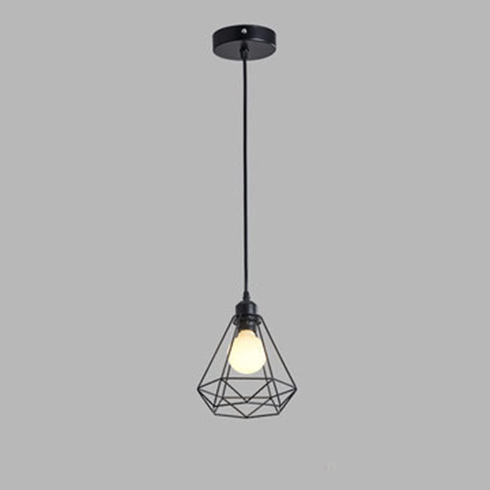 Luz colgante moderna de metal con jaula y casquillo E27 para iluminación focalizada