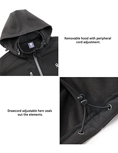 Little Donkey Andy Women’s Softshell Jacket, Ski Snowboarding Jacket With Removable Hood, Fleece Lined And Water Repellent Black S #TOP4