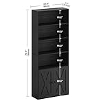 IRONCK Industrial Bookshelves and Bookcases with Doors Floor Standing 6 Shelf Display Storage Shelves 70 in Tall Bookcase for Home Office, Living Room - Image 3
