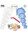 12pcs Silicone Stretch Lids with 2 Bonus, Reusable Insta Lids and Stretchable Food Covers to Keep Food Fresh for Various Sizes and Shape of Containers As Seen On TV, Dishwasher and Freeze