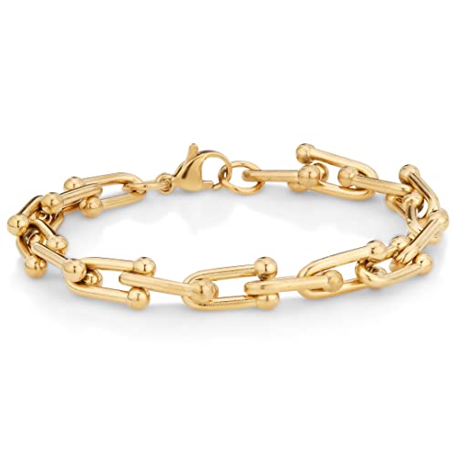 London Fog Horse Bit Silver Plated 7.5 Inch Unisex Bracelet For Him And Her (Gold, 7.5 Inch) #TOP25