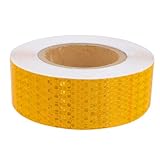 Healvian Selbstklebendes Fluoreszierendes Warnband 5cm X 25m aus Langlebigem Material Reflektierendes Sicherheitsband für Industrie und Arbeitsschutz