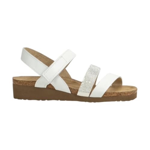 NAOT Women Krista Backstrap Sandal White/Silver Combo 12-12.5 M US