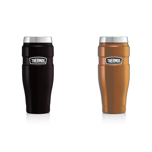 Thermos 101556 Stainless King Travel Tumbler Matt Black, 0.47 L & 170271 Stainless King Travel Tumbler, Copper, 470 ml, 8.3 x 8.3 x 20 cm