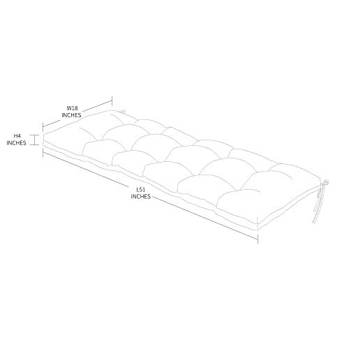Image of QILLOWAY Outdoor Bench Cushion - 51x18x4 Inch Waterproof Patio Bench Cushion, Durable Bench Cushions for Outdoor Furniture, Replacement Outdoor Bench Cushions for Garden, Deck,Tan, Grey