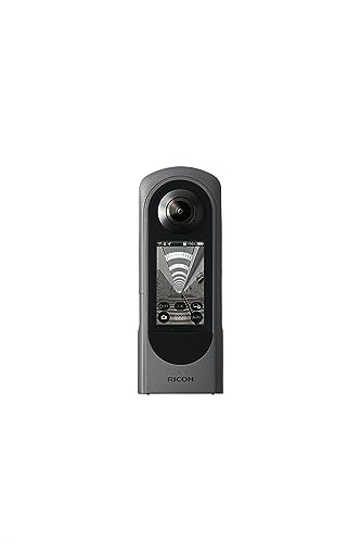 Ricoh Cámara 360 Grados Theta X (2023), Imagen de Alta resolución de Aproximadamente 60 M, 5.7K 360, Pantalla táctil, Batería Intercambiable, Tarjeta de Memoria Externa