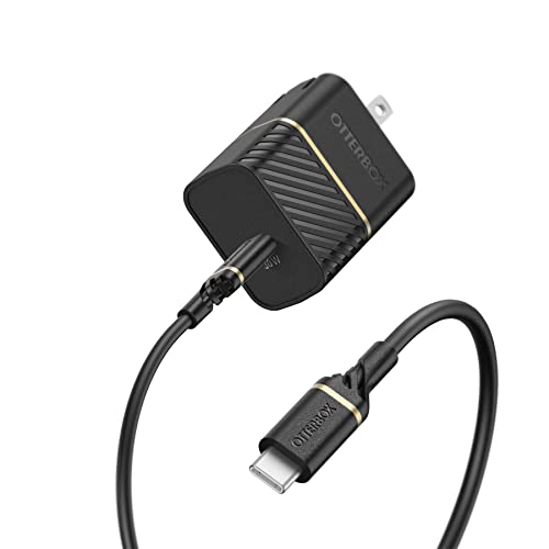 OtterBox USB-C Wall Charger, 30W + OtterBox USB C-C 1M Cable - Black Shimmer