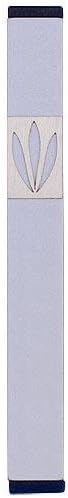 Baltinester Agayof Traditional Leaf Shin Mezuzah 1.5 x 12cm - Silver