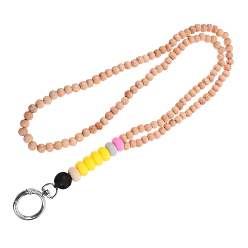Perles en bois longes pour badges d'identification et clés avec cordon rétractable