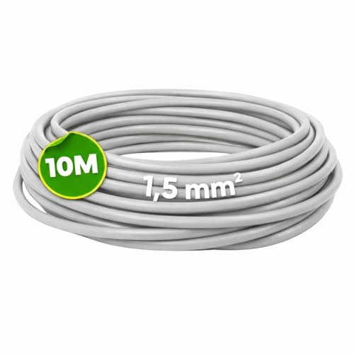 Webmatel Cable Eléctrico Flexible 1,5 Mm Rollo De 10 Metros Cable Unipolar H07z1-K Libre De Halógenos Gris Sección 1,5 Mm Hilo Conductor De Cobre