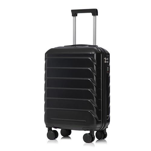 Image of 20 Inch ABS Hard Shell Travel Checked Luggage With Combination Lock, Black