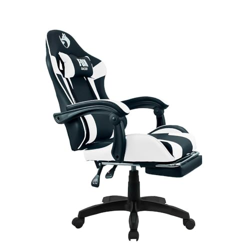 Cadeira Gamer Fox Racer Zerda Branco Com Apoio De Pe