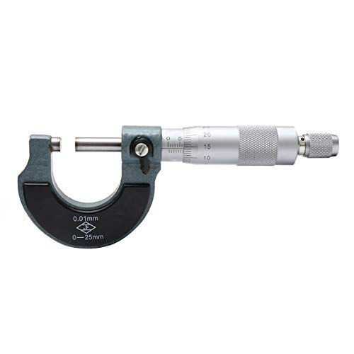 Externes Mikrometer Metrisch 0-25mm Hohe Präzision mit hartmetallbestückten Ambosse Metallbearbeitungstechnik und Mechaniker Autoreparaturwerkzeug TOPWAY 401301