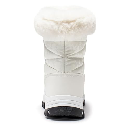 HOBIBEAR Women's Snow Boots Winter Outdoor Faux Fur Lined Warm Water Resistant Mid-Calf Booties4