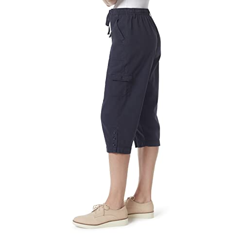 Gloria Vanderbilt Women's Ilona Pull On Button Detail Capri, Midnight Affair, Medium #TOP1