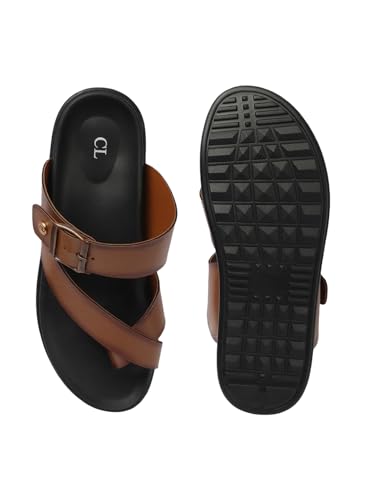 Image of Carlton London Men Comfortable,Flat,Round Toe,Buckle,fashion Sandal for Daily use and Casual use