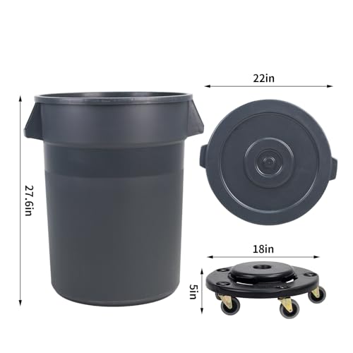 Caneca de Basura Exterior 32 Galones con Ruedas Negra miniatura 2