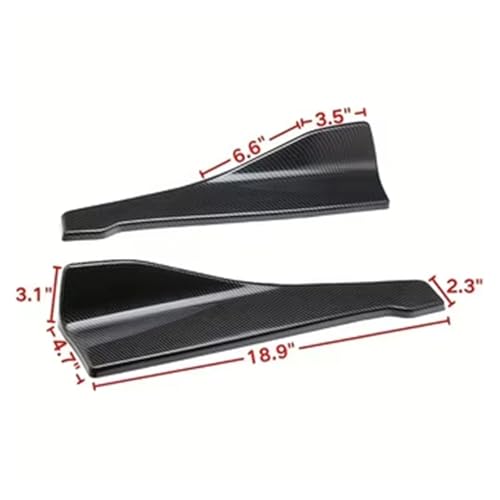 Faldón lateral universal de carbono negro para coches sedán y hatchback 4