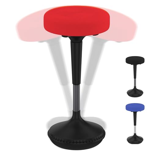 Image of Uncaged Ergonomics Wobble Stool - Height Adjustable (23-33 inch) Ergonomic Standing Desk Chair, Flexible Seating for Office, Classroom, and Active Sitting - Red