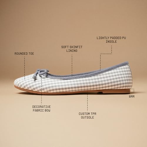 Image of Theater Swans Casual Ballet Flats for Women | Stylish Slip-on Ballerina with Bow Detail | Lightweight Comfortable Footwear with Cushioned Insole