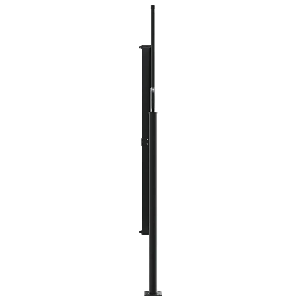 Homgoday Prywatna zasłona zewnętrzna, brązowa wysuwana markiza boczna 180 x 500 cm, zasłona ogrodowa balkon, zewnętrzna markiza przeciwsłoneczna, zewnętrzna kurtyna tarasowa