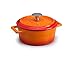 Pentole Agnelli COGHSRP10410O Slowcook Casseruola con Maniglie e Coperchio, Ghisa, Arancione, 0.36 L - 10cm