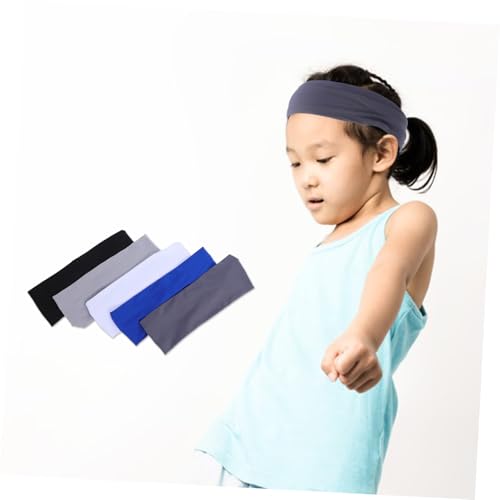SUPVOX 5pcs Sports Headband Moisture Wicking Elastic Hairbands for Soccer Basketball Running Stylish Sweatbands for Boys and Comfortable Breathable Athletic Accessories 6