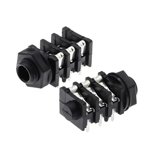 TSIOHKBS 100PCS 6.35mm/6.35 Stereo Audio Microphone Female Socket/Jack Connector 6PIN