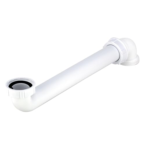 Wirquin 30724257 Tubulure de lavabo gain de place avec renvoi vers l'arrière, blanc