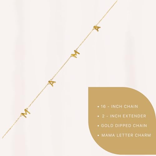 Benevolence LA Mama Necklace, Gold Dipped Fashion Jewelry | Gifts for New Mom | Gold Mom Necklace | Birthday Gifts | Travel Accessories for Women, Designed in California4