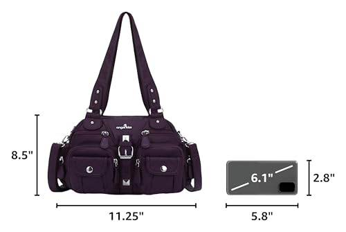 Image of Angel Kiss Hobo Crossbody Purses for Women Shoulder Bag Multipocket Soft Hobo Purses Removable Strap Leather Handbags