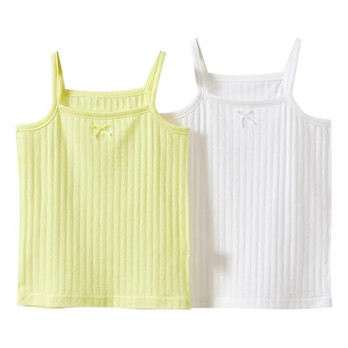 2 Pack Girls Tank Tops Toddler Ribbed Knit Summer Sleeveless Shirts Spaghetti Strap Camisoles Undershirt