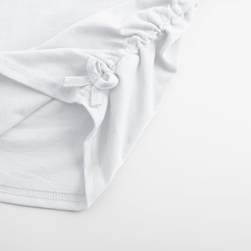 Image of Girl's Graphic Crop Top Summer Tee Drawstring Side Tie Knot Hem Round Neck Short Sleeve T-Shirts