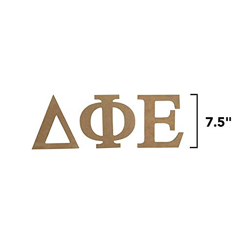 Delta Phi Epsilon Sorority 7.5 Inch Unfinished Wood Wooden Letter Set #TOP1
