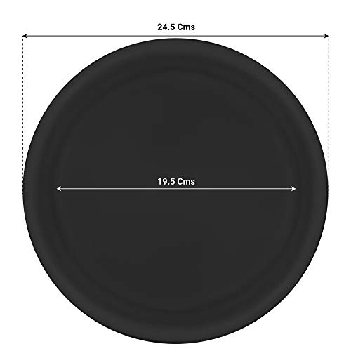 TrustBasket UV Treated Round Bottom Tray(Plate/Saucer) Suitable for 12 inch Round Plastic Pot- Black Color - Set of 3 | Heavy Duty Highly Durable Plant saucerGamla for Indoor Home Decor & Outdoor Balcony Garden