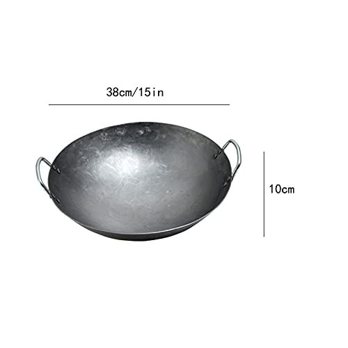 Wok de hierro sin recubrimiento 38 cm para cocina miniatura 6