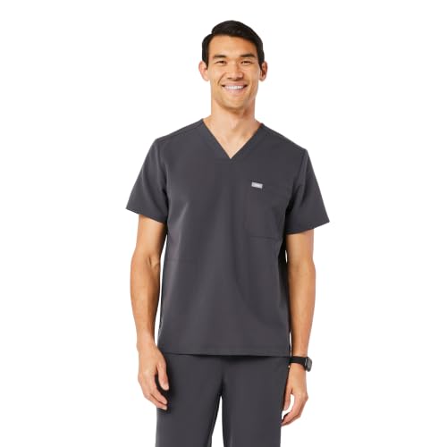 Image of FIGS Chisec Scrub Top for Men | 3 Pockets, Tailored Fit, Squared V-Neck, 4-Way Stretch, Moisture-Wicking
