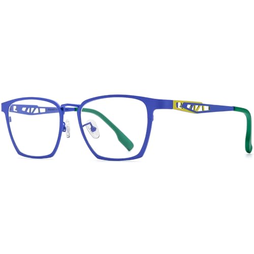 Image of FONEX Pure Titanium Glasses Frame Men Square Magnet Clip On Eyeglasses with Polarized Lens