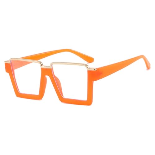 Lunettes claires de mode pour femmes LVTFCO demi-monture orange de décoration