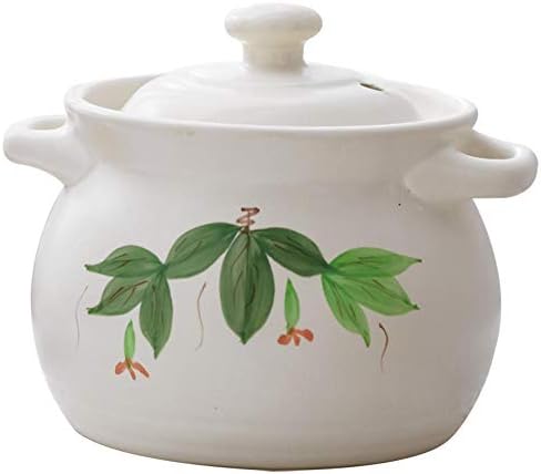 Terracotta Casserole Pot Ceramic Casserole Clay Pot Clay Cooking Pot Casserole Household Ceramic Heat-Resistant Crock Pot Stew Pot Soup Pot-1.0L