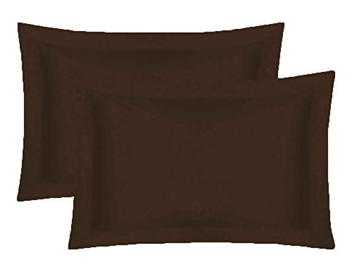 200 Thread Count 100% Egyptian Cotton Pair Of Pillowcases (Chocolate, Oxford Pillow Cases)